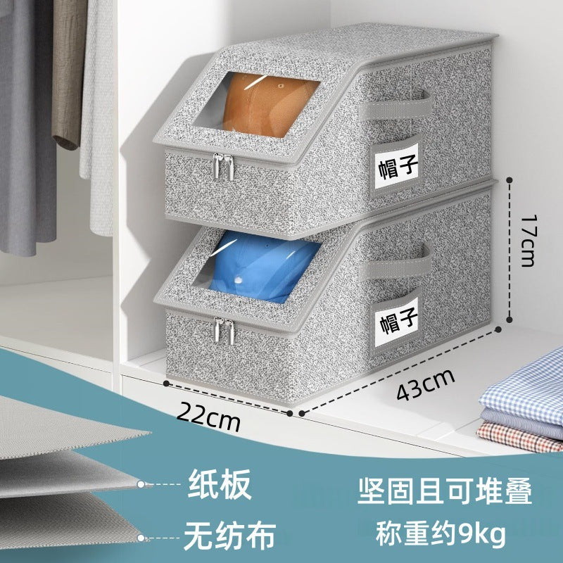 Foldable Stackable Baseball Cap Storage Box with Window