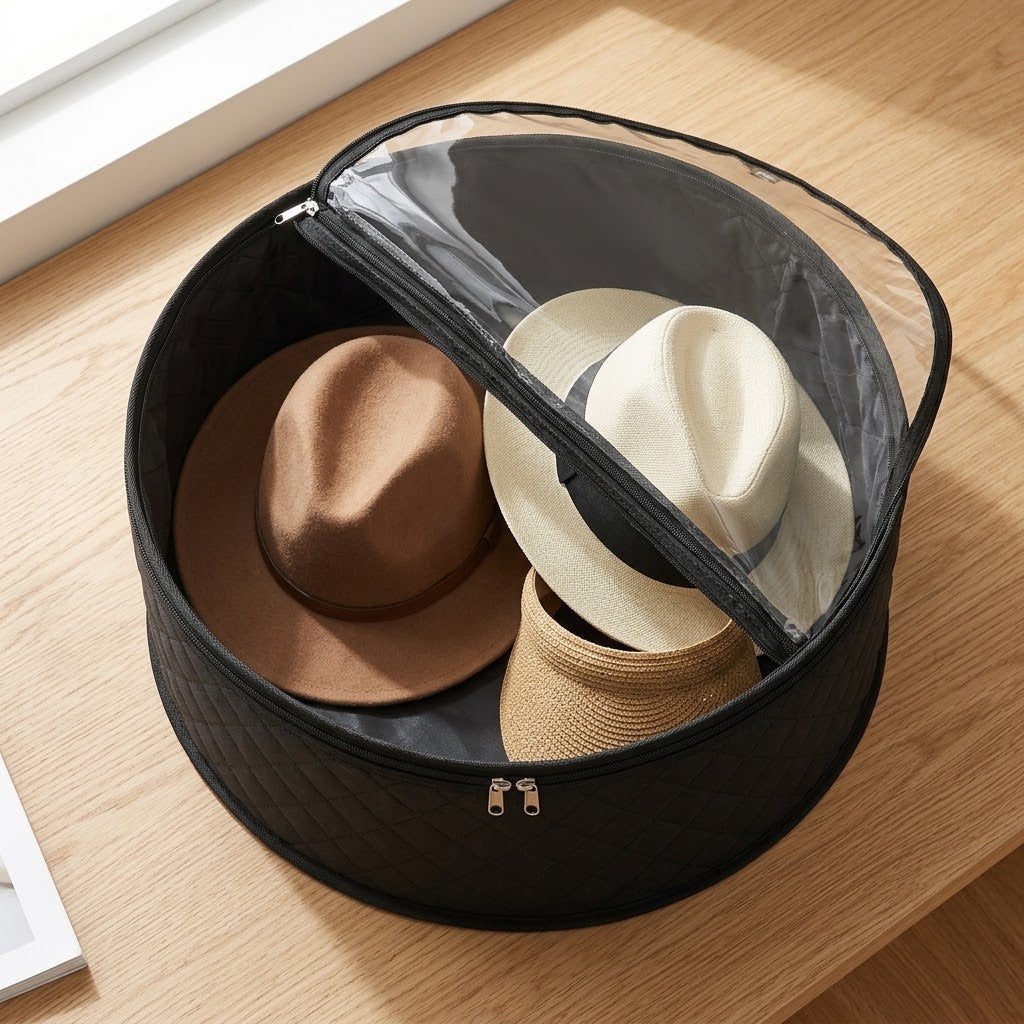 Round Brim Hat Storage Bag & Stackable Organizer